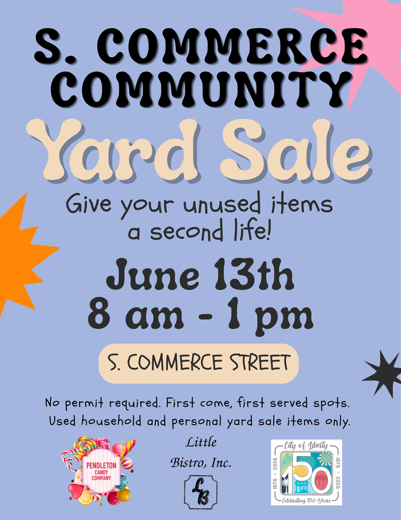 S. Commerce Community Yard Sale Flyer