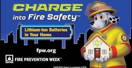 NFPA Fire Prevention Week banner with sparky the fire dog