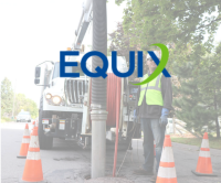 Equix logo with truck and construction cones