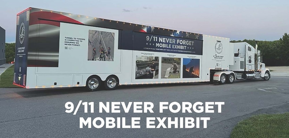 semi truck with 9/11 logo