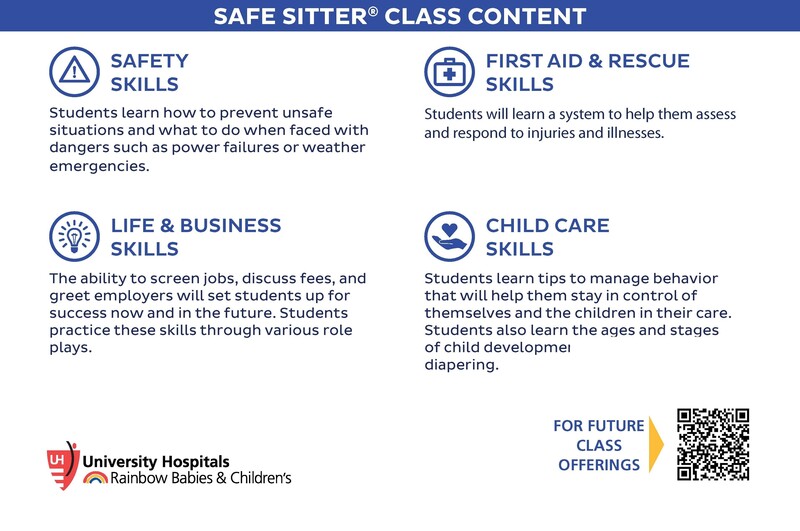 Safe Sitter class content flyer