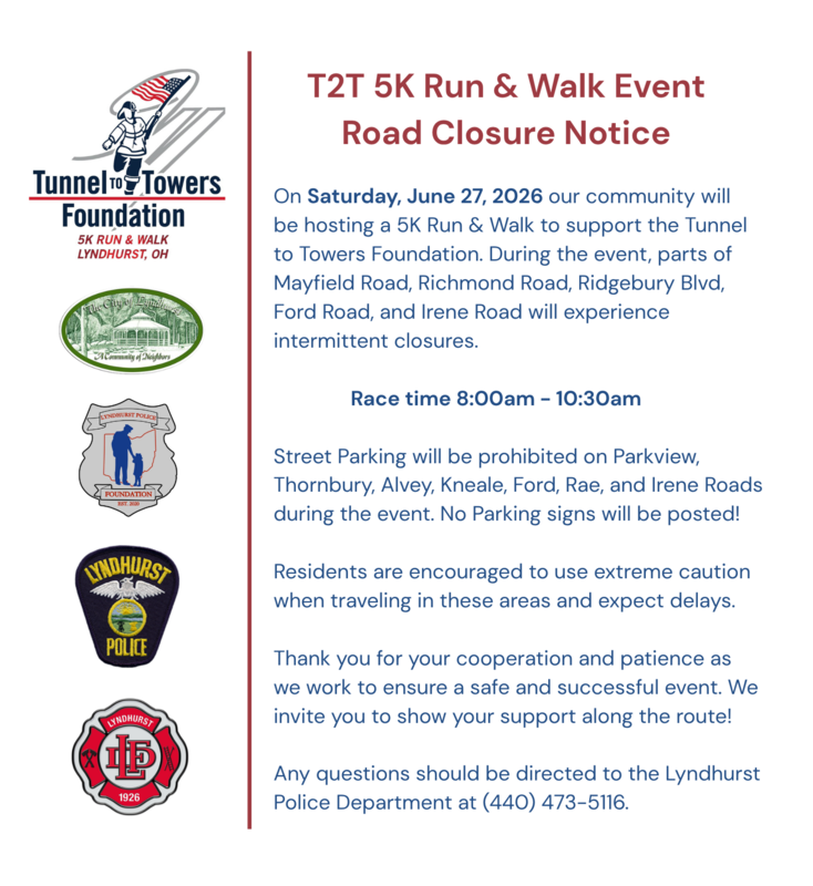 road closure notice with community organization logos