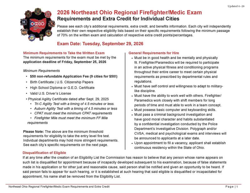 exam requirements