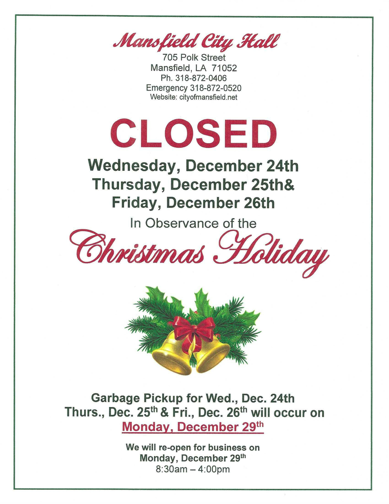 Holiday hours