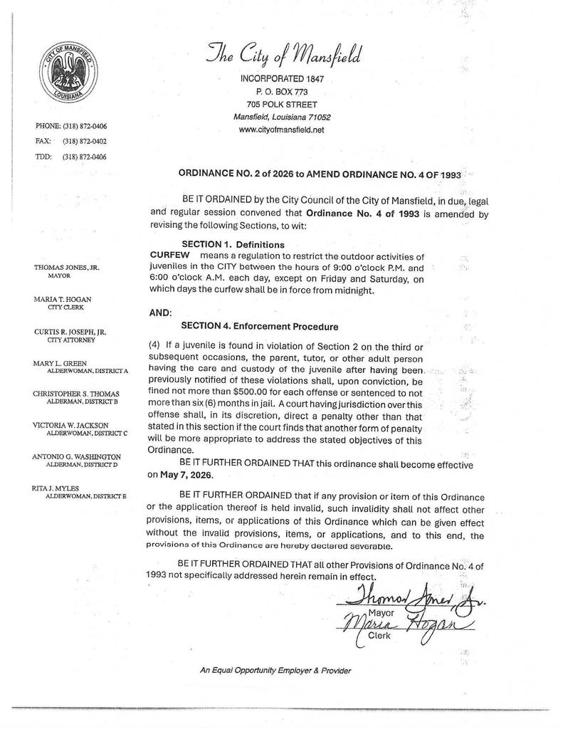 Ordinance No. 2