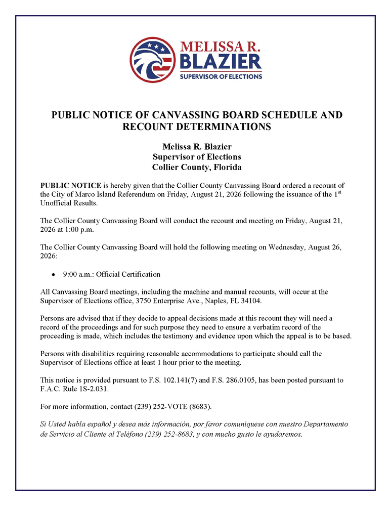 Public Notice - Ballot recount