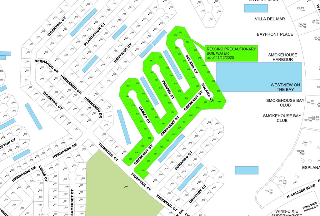 WEDNESDAY 11.12.25 - RESCISSION OF PRECAUTIONARY BOIL WATER NOTICE 667 THRUSH CT 