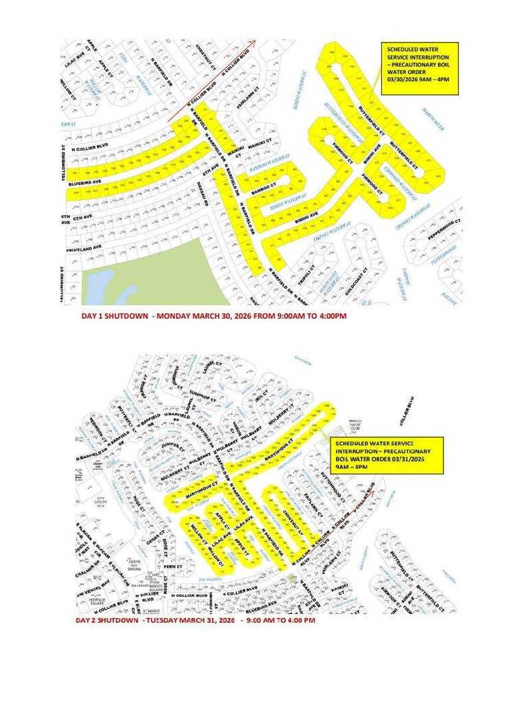 Scheduled Waterline Work and Temporary Water Service Interruptions March 30-April 3, 2026