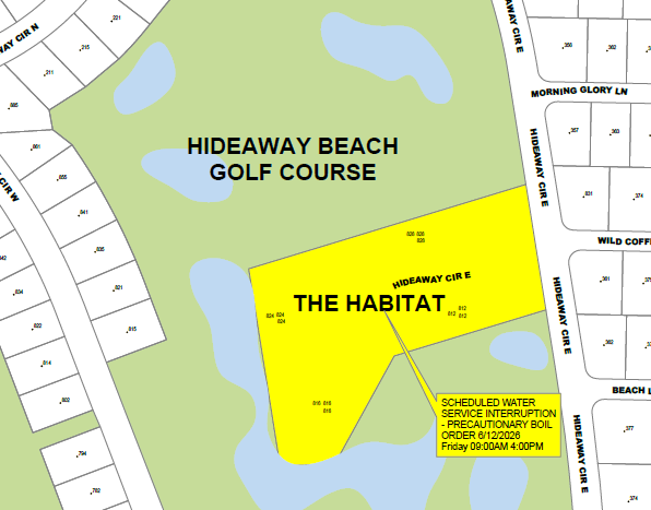 FRIDAY, 6.12.26 9AM - 4PM WATER SERVICE INTERRUPTION - AREA 828 HIDEAWAY CIR E - PRECAUTIONARY BOIL WATER NOTICE IN EFFECT UNTIL NOTIFIED