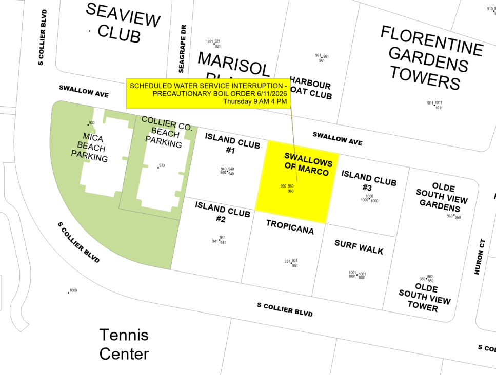 Good Afternoon, Please find attached a map for properties that will experience a water service interruption FRIDAY, JUNE 12, 2026, for customers in the area of 828 HIDEAWAY CIR E between the hours of 9:00 a.m. to 4:00 p.m. Precautionary boil water notice in effect until notified