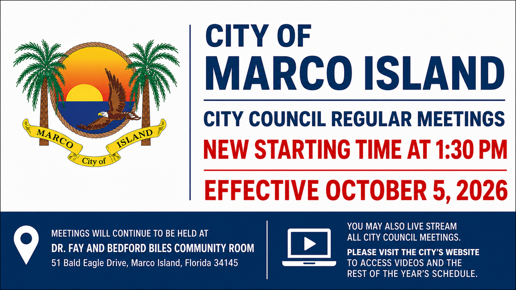 New time for City Council meetings, effective October 5, 2026