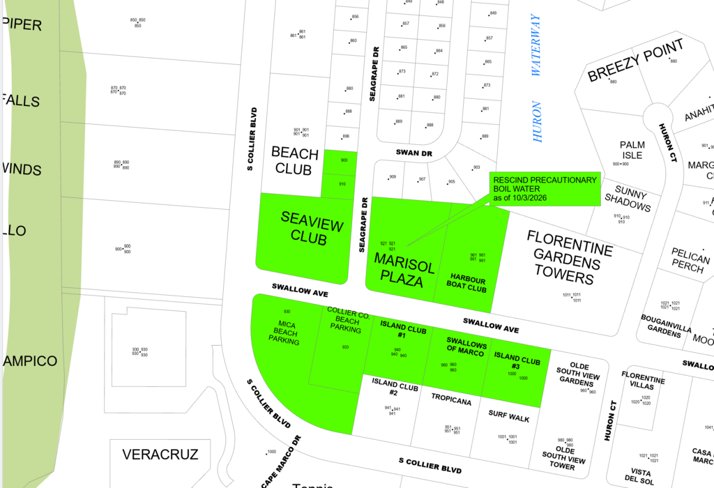 The Precautionary Boil Water Notice for the area of 941 Swallow Ave has been rescinded as of 10/03/2026.