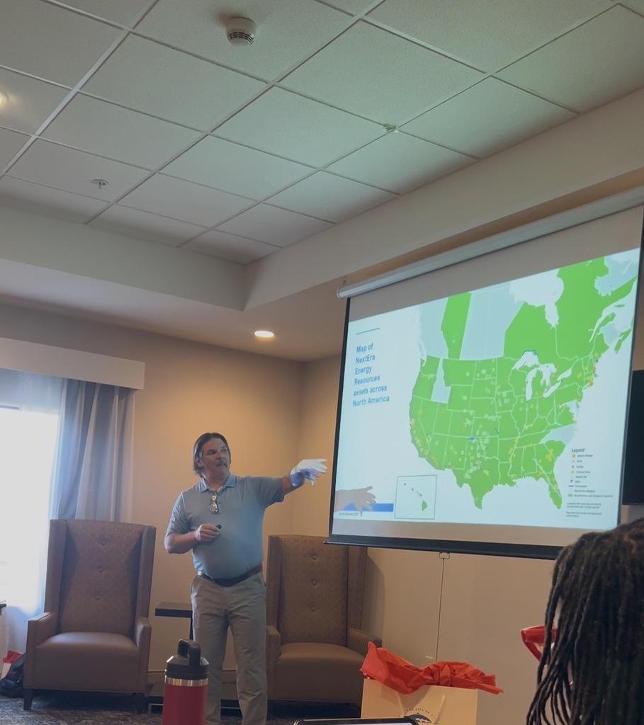 : Tim Arnold of NextEra Energy Resources discusses the company’s operations across North America during the regional leadership meeting.