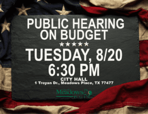 Notice of Public Hearing on Budget