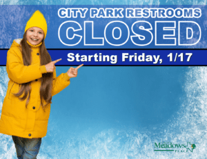City Park Restrooms Closed Starting Friday, 1/17