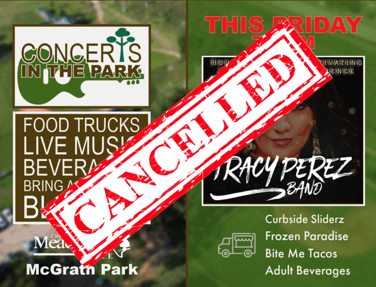 Concerts in the Park Cancelled Due to Weather Concerns