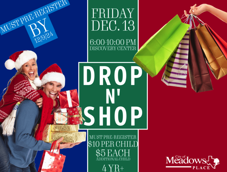 Drop N’ Shop Friday, December 13, 2024. Register by 12/9/24