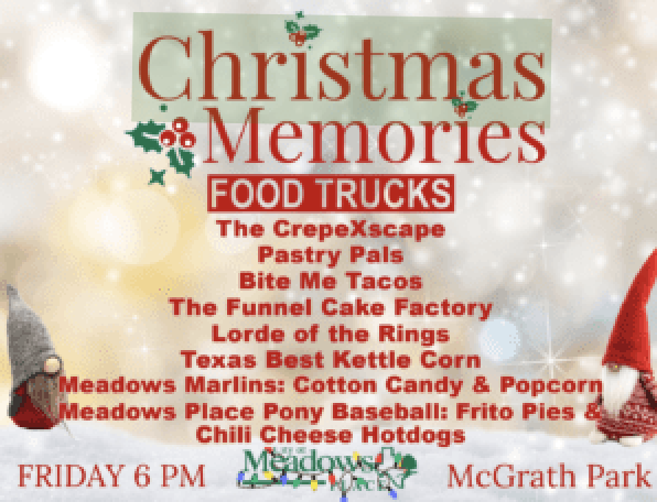 CHRISTMAS MEMORIES Friday, DEC. 6th, 2024 FOOD TRUCK MENUS