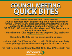 COUNCIL QUICK BITES | SEPTEMBER 24, 2024
