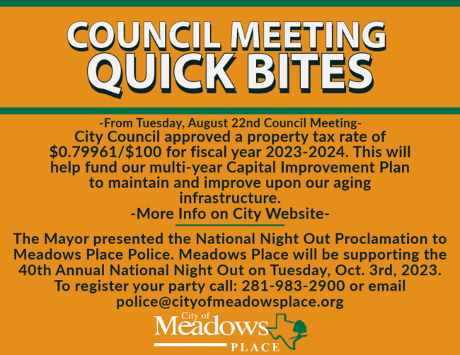 council meeting quick bites
