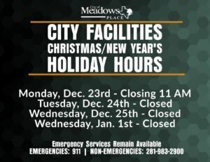 City Facilities Holiday Hours 2024