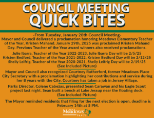 COUNCIL QUICK BITES | JANUARY 28, 2025