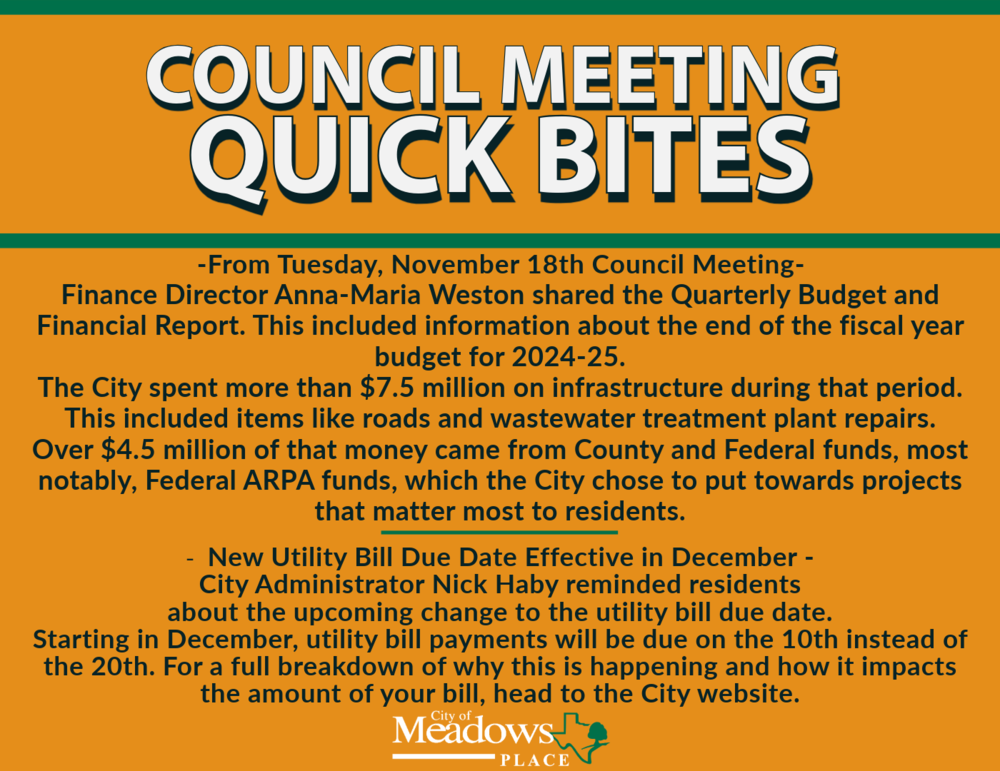 council meeting quick bites