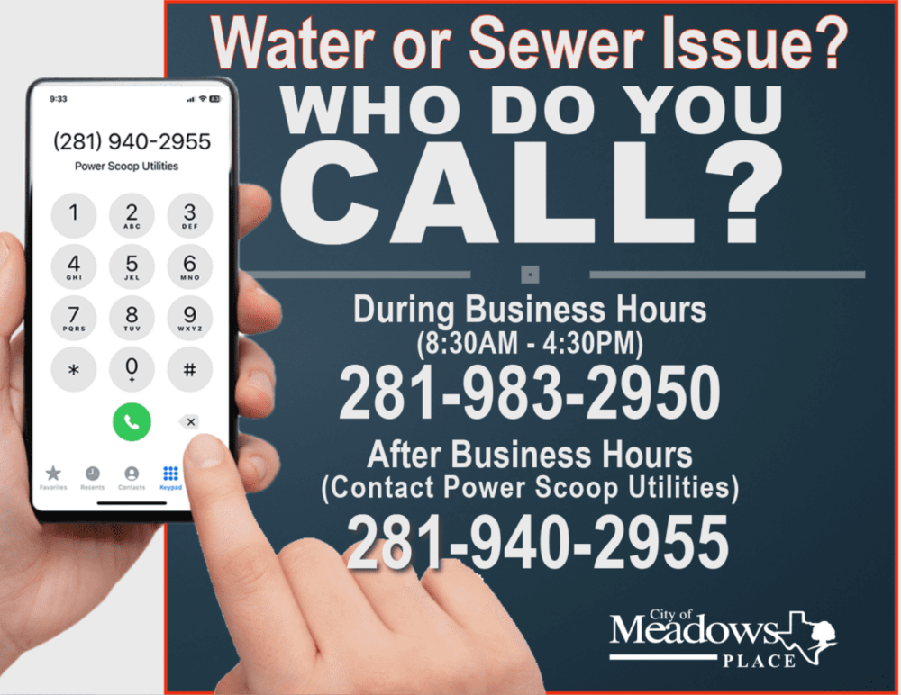 New Number for After-Hours Water or Sewer Issues