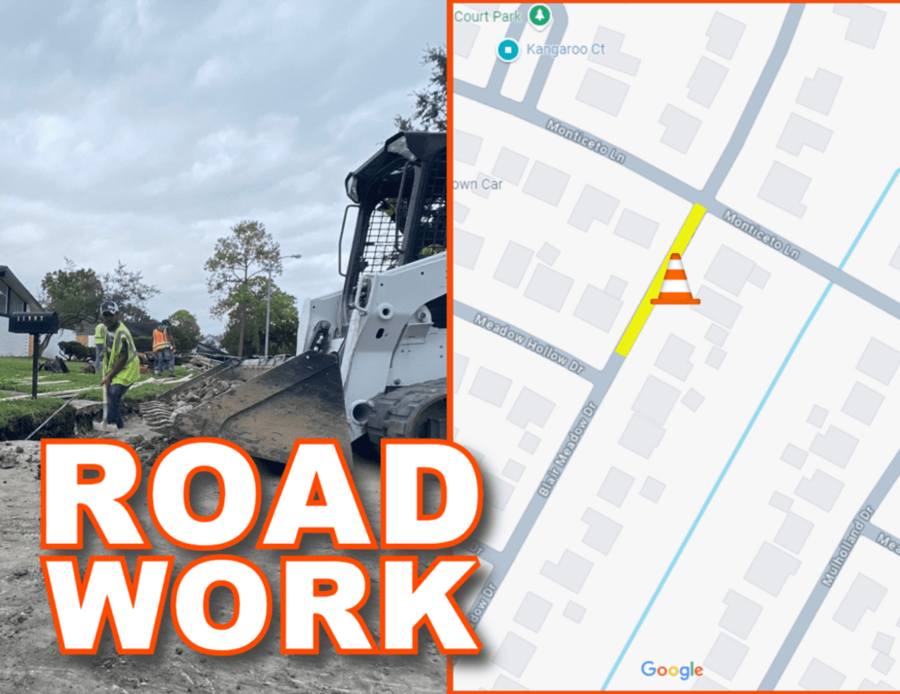 Road Work Blair Meadow Dr. and Monticeto Ln.