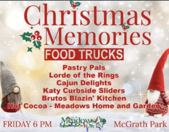 CHRISTMAS MEMORIES Friday, DEC. 5th, 2025 FOOD TRUCK MENUS