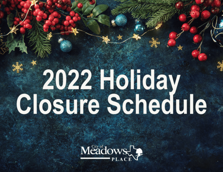 Holiday Closure Schedule – CHRISTMAS & NEW YEAR’S 2022