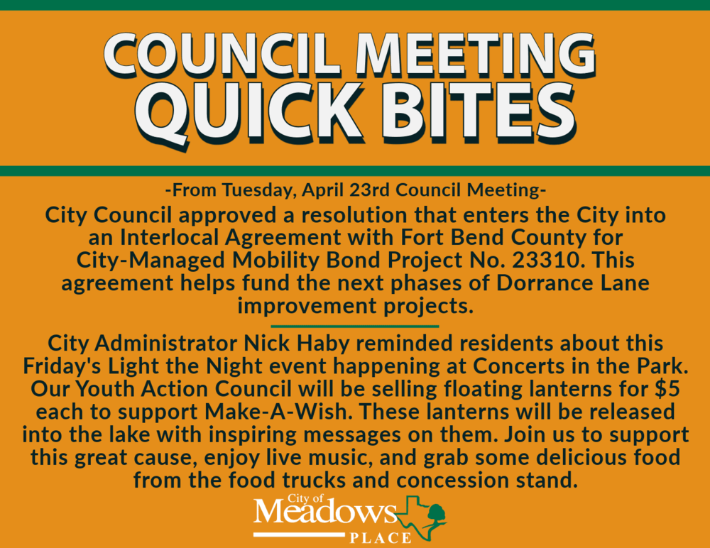 council meeting quick bites