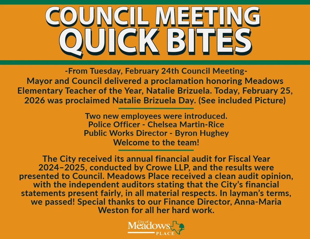 council meeting quick bites