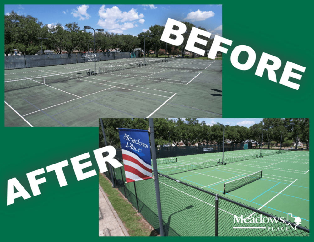 before after tennis court