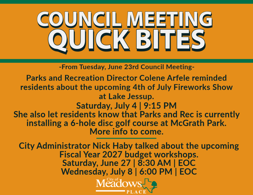 council meeting quick bites