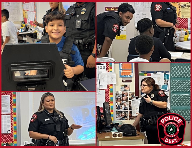 Meadows Place Police Attend Career Day at Rogers Middle School
