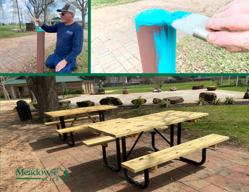 bench and paint