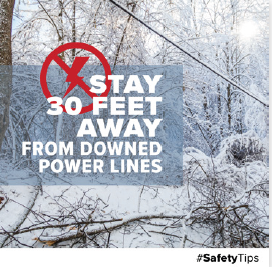 30 ft away warning for downed power lines