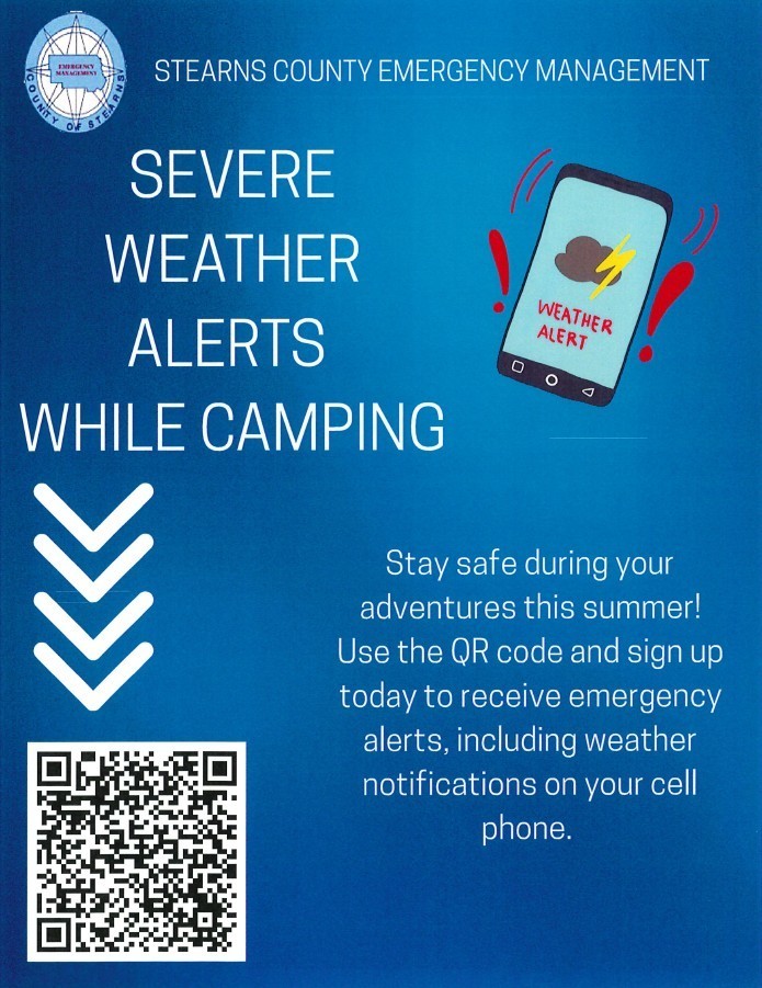 Stearns county fly with QR code for weather alerts