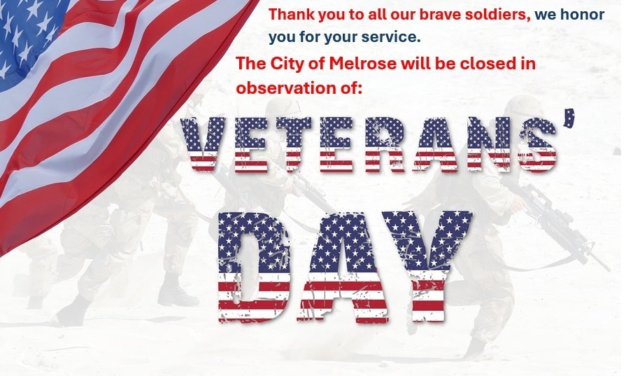 Closed sign for Veteran's Day