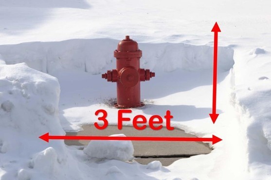 fire hydrant with 3ft away signs