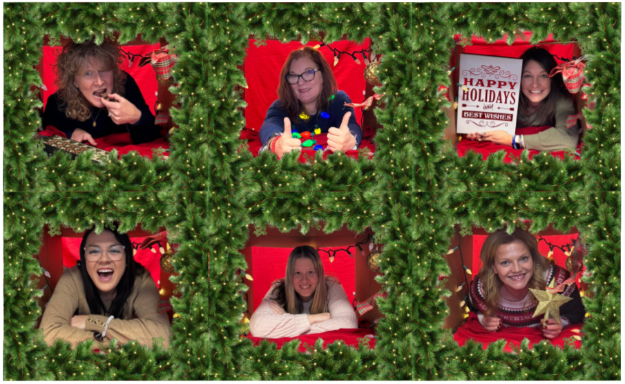 6 pictures of admin staff put together