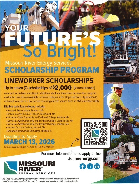 MRES Scholarship Poster for lineworkers