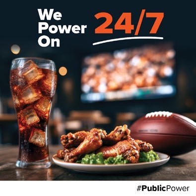 A picture of pop, wings, and a football