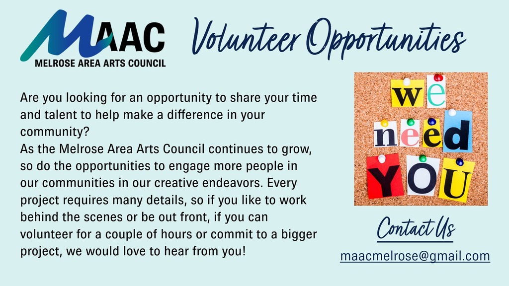 MAAC Volunteer opportunities poster