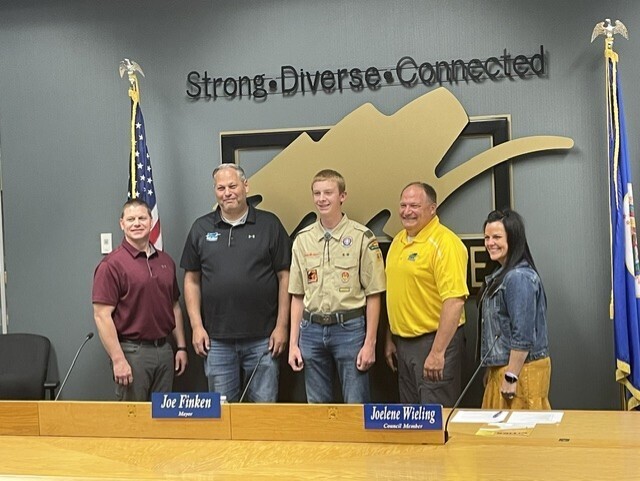 boy scout with city council