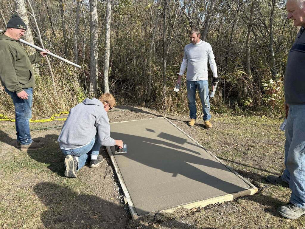 boy scout evening concrete slab