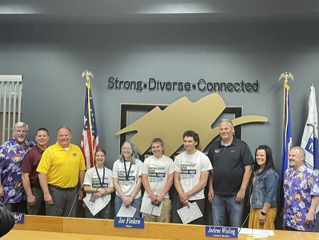 Knowledge bowl team with council