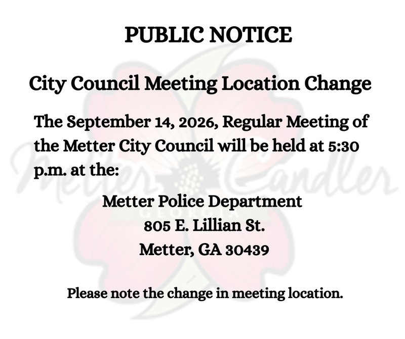 City Council Meeting Location Change