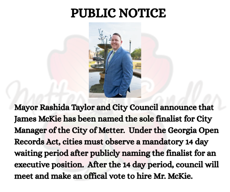 Public Notice: City Manager Finalist